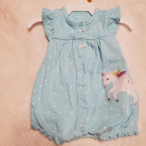 Carter's newborn blue unicorn romper